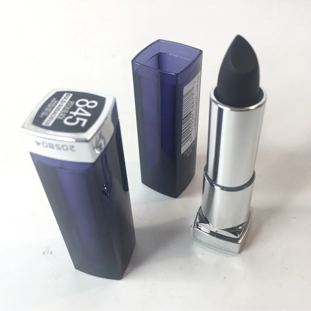 NEW 2 Maybelline Color Sensational 845 Pitch Black Matte Finish Lipstick